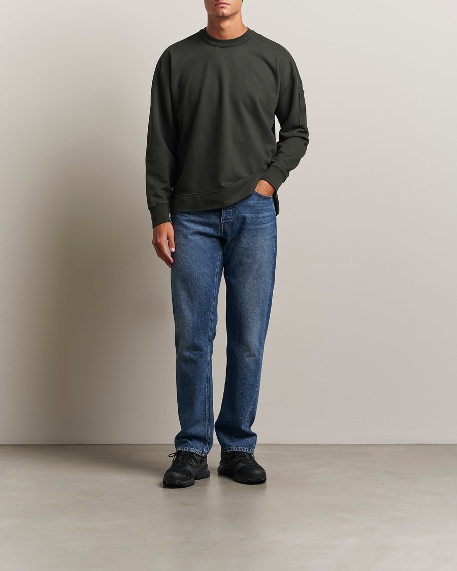 Homme | Pulls Et Tricots | C.P. Company | Brushed Emerized Fleece Lens Sweatshirt Dark Green