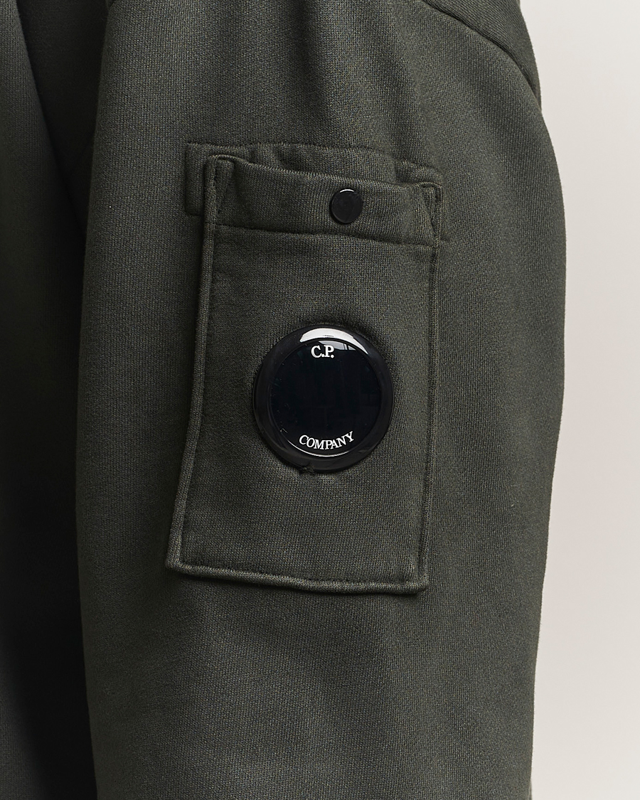 Homme | Pulls Et Tricots | C.P. Company | Brushed Emerized Fleece Lens Sweatshirt Dark Green