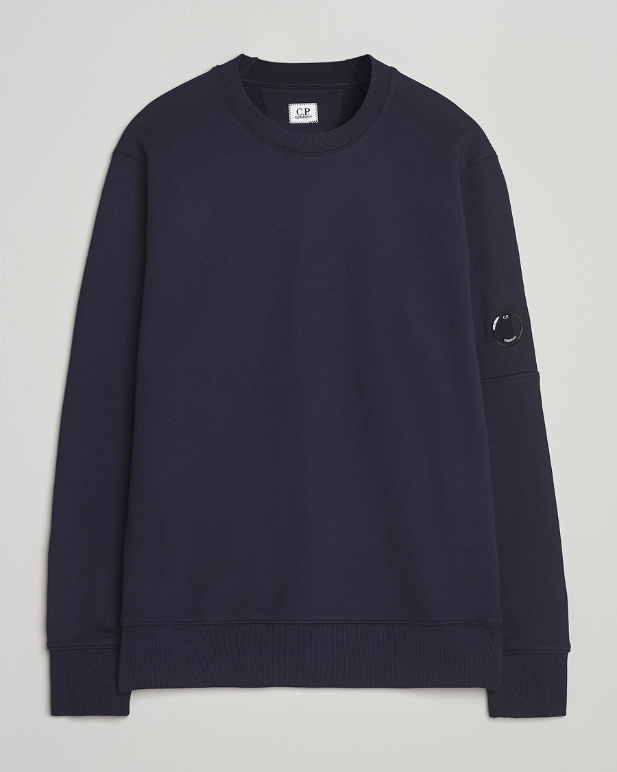 Homme | Pulls Et Tricots | C.P. Company | Diagonal Raised Fleece Lens Sweatshirt Navy