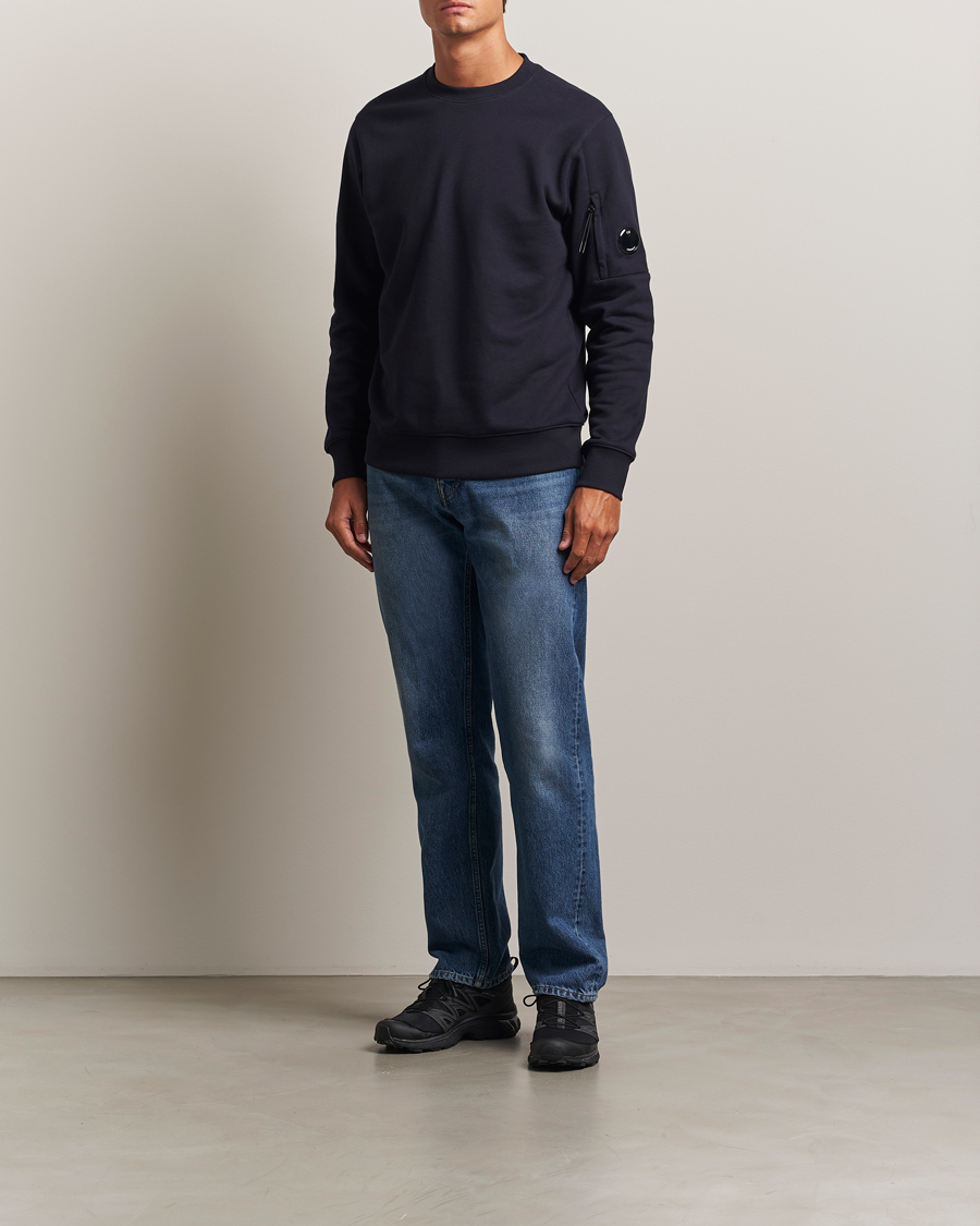 Homme | Pulls Et Tricots | C.P. Company | Diagonal Raised Fleece Lens Sweatshirt Navy