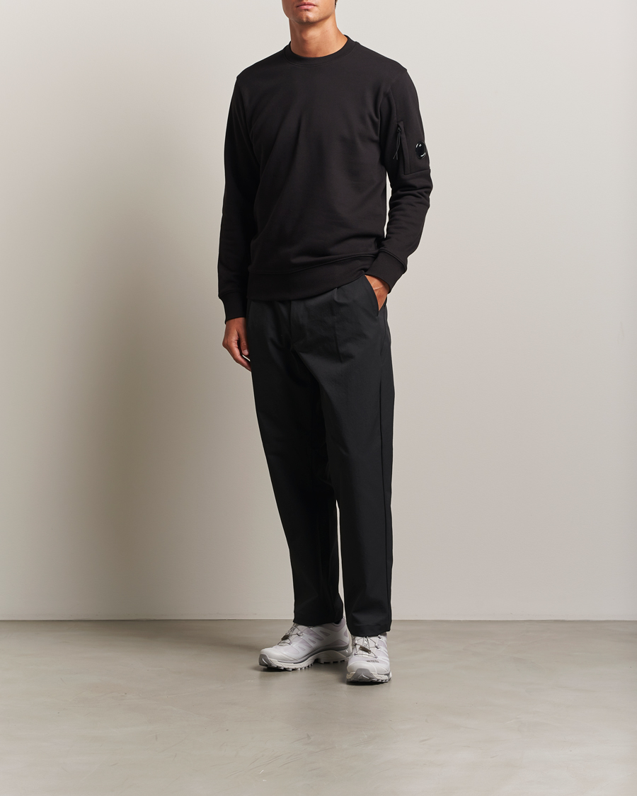 Homme | Pulls Et Tricots | C.P. Company | Diagonal Raised Fleece Lens Sweatshirt Black
