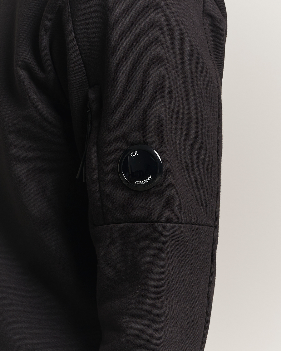 Homme | Pulls Et Tricots | C.P. Company | Diagonal Raised Fleece Lens Sweatshirt Black