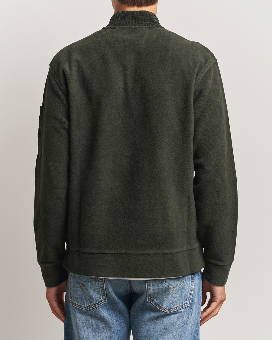 Homme | Pulls Et Tricots | C.P. Company | Brushed Emerized Diagonal Fleece Half Zip Dark Green