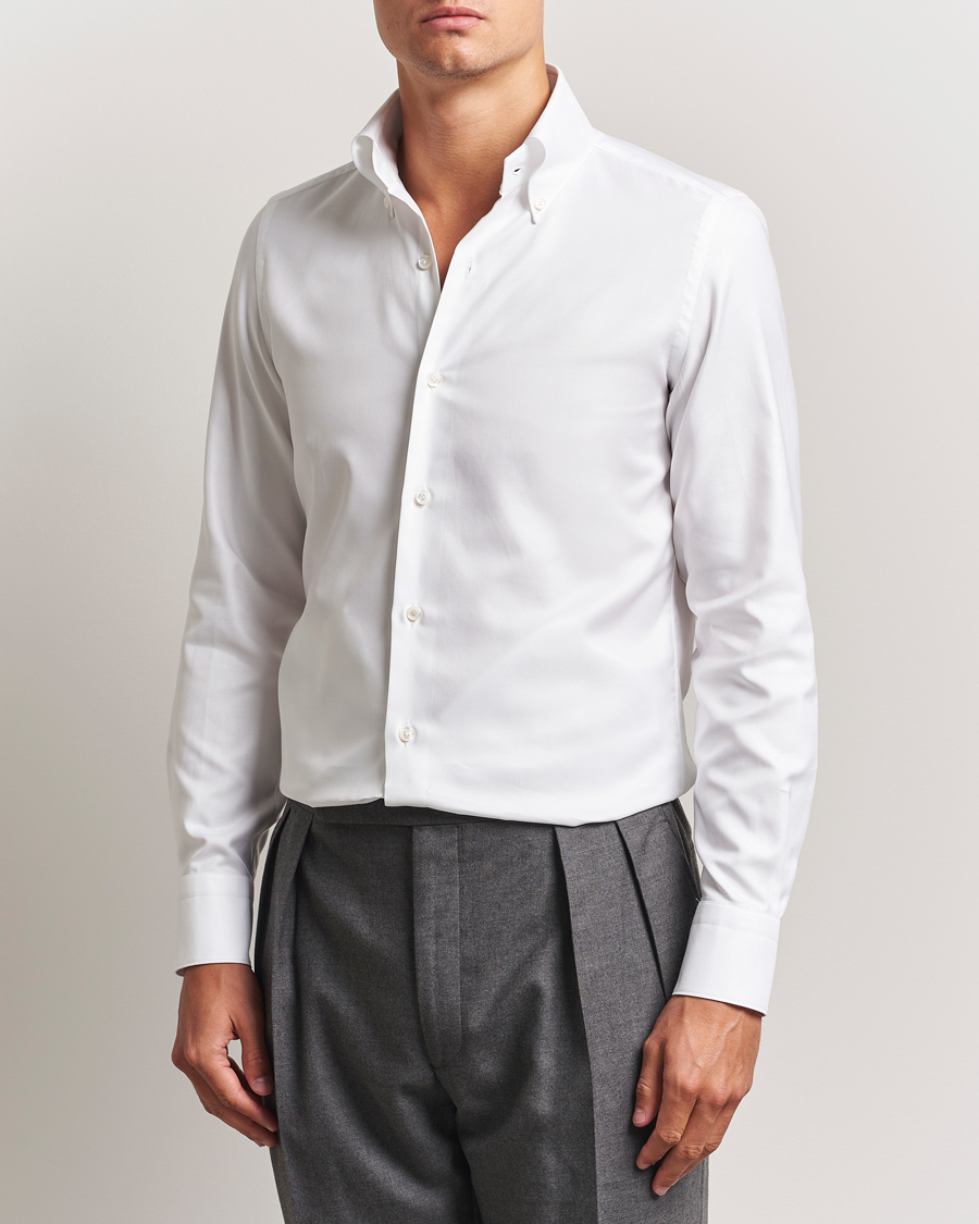 Homme | Chemises | Finamore Napoli | Milano Slim Oxford Button Down Shirt White