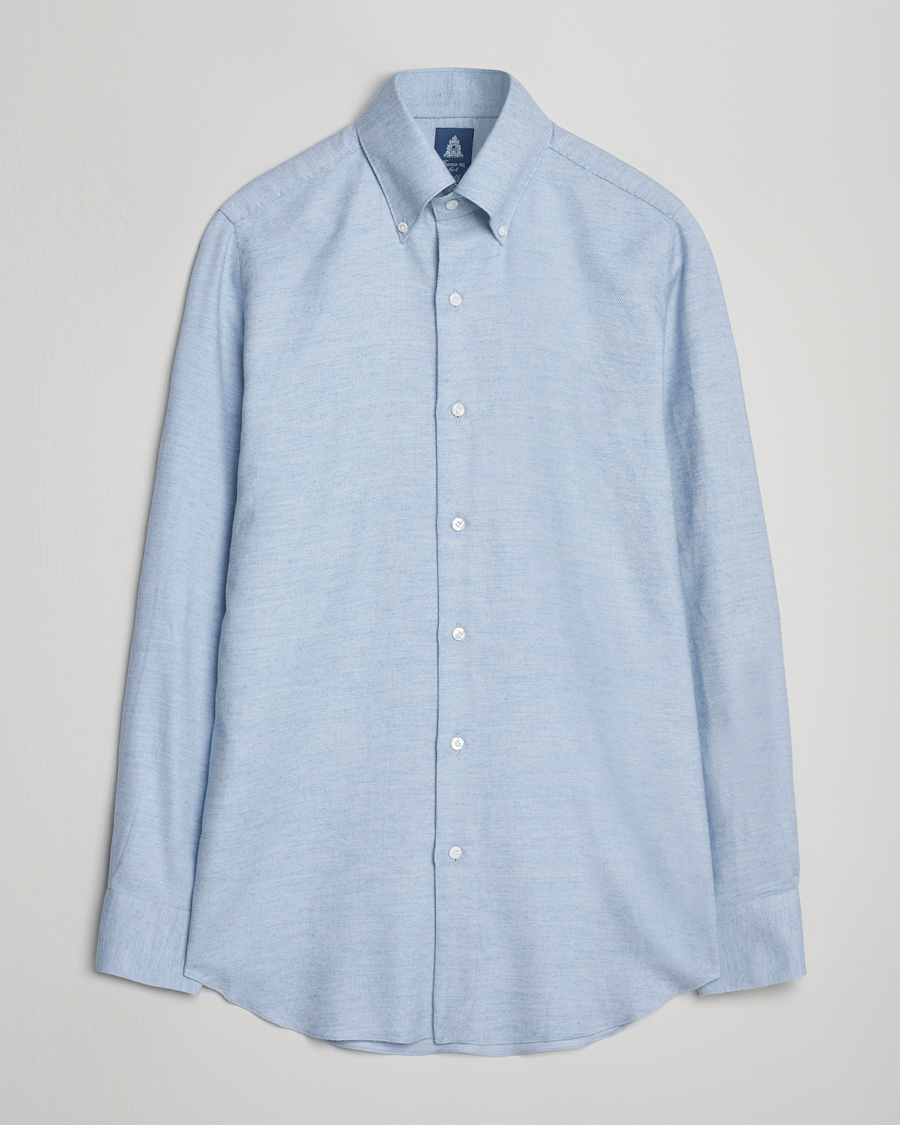 Homme | Chemises | Finamore Napoli | Milano Slim Cashmere BD Shirt Light Blue