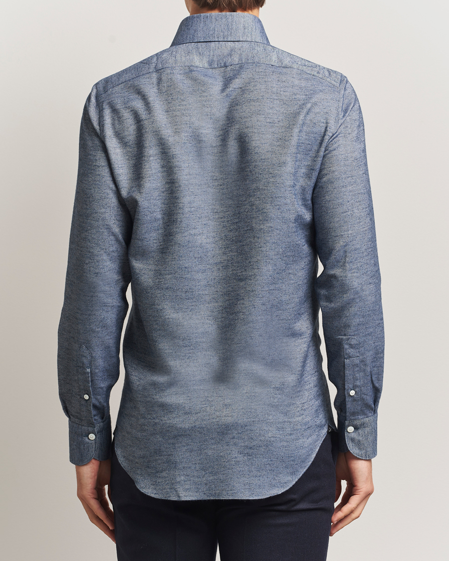 Homme | Chemises | Finamore Napoli | Milano Slim Cashmere BD Shirt Dark Blue