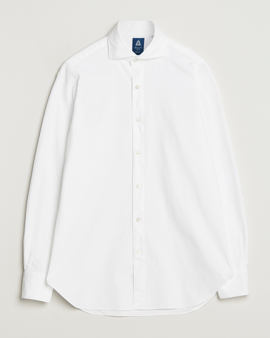 Homme | Chemises | Finamore Napoli | Gaeta Flannel Sport Shirt White