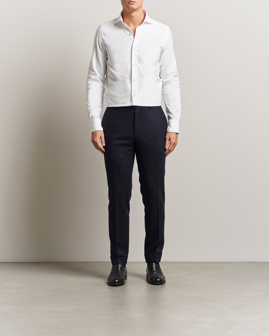 Homme | Chemises | Finamore Napoli | Gaeta Flannel Sport Shirt White