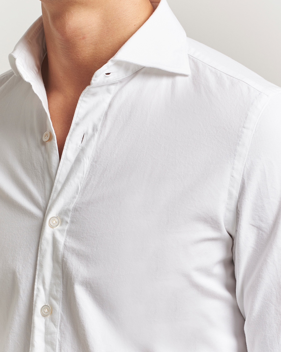 Homme | Chemises | Finamore Napoli | Gaeta Flannel Sport Shirt White