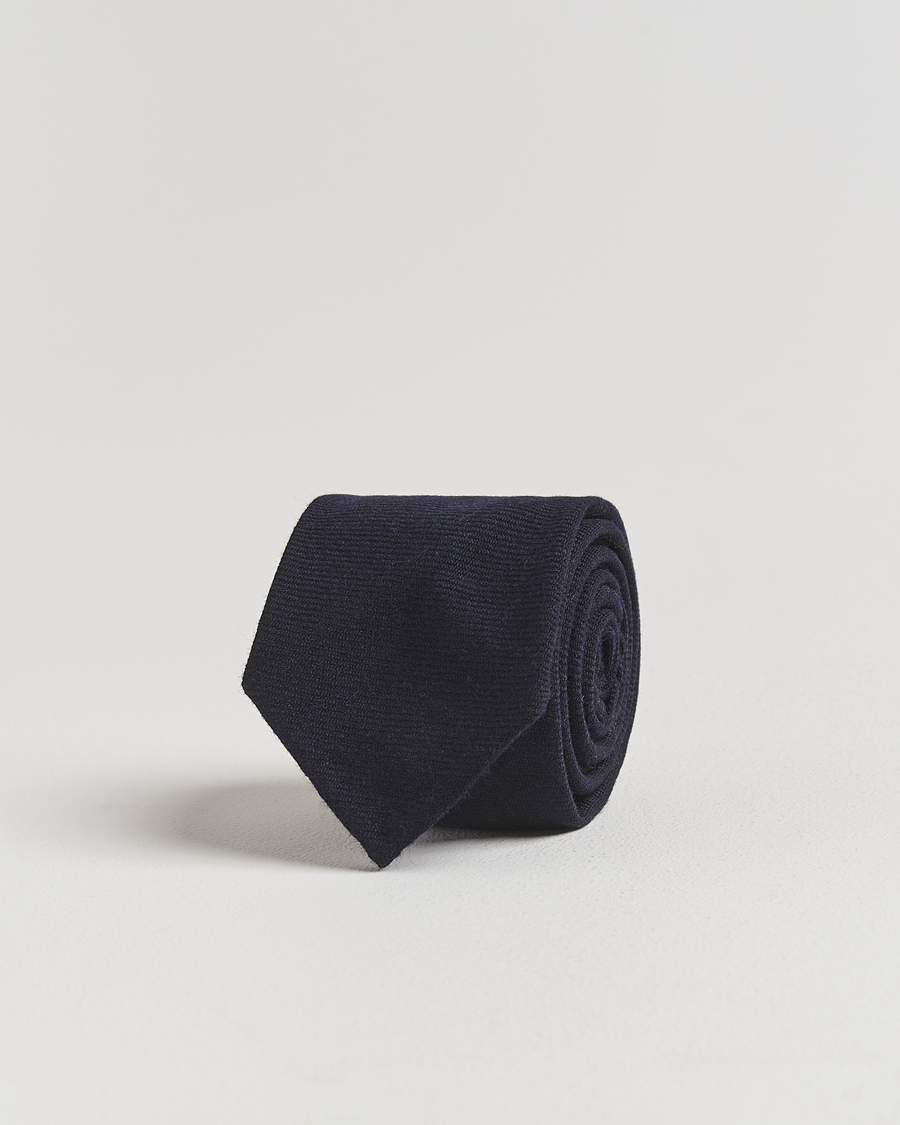 Homme | Finamore Napoli Wool Twill Tie Navy | Finamore Napoli | Wool Twill Tie Navy