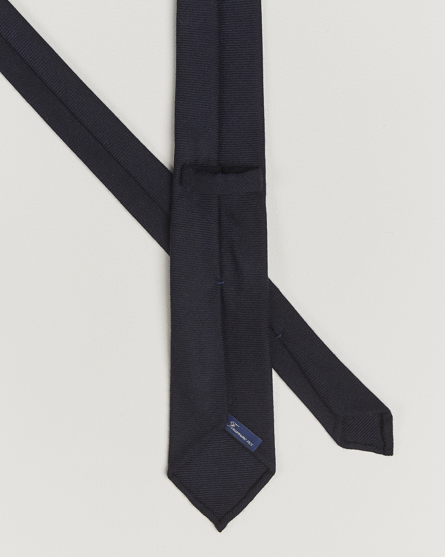 Homme | Finamore Napoli Wool Twill Tie Navy | Finamore Napoli | Wool Twill Tie Navy