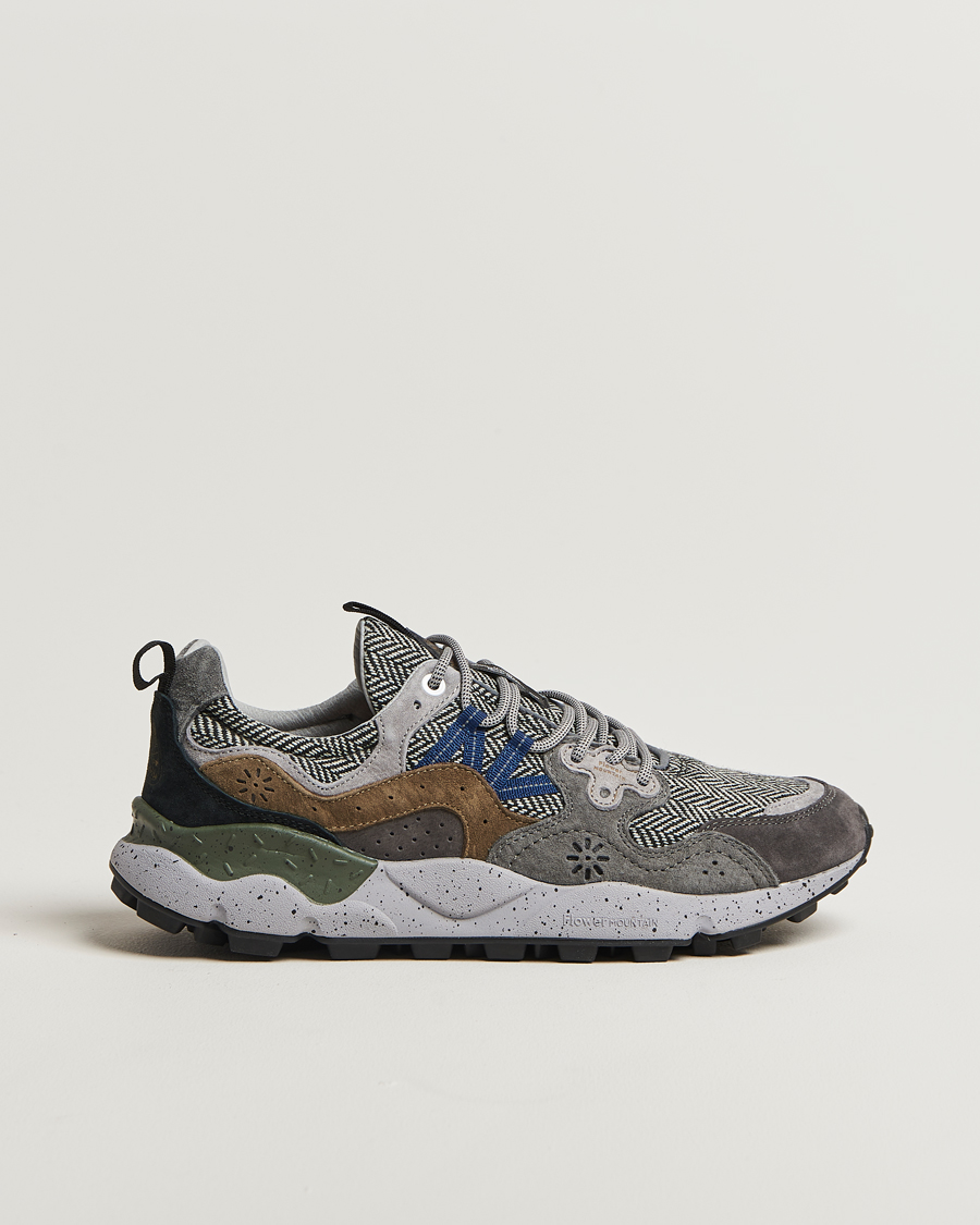Homme | Baskets | Flower Mountain | Yamano 3 Suede/Tweed Wool Sneaker Grey