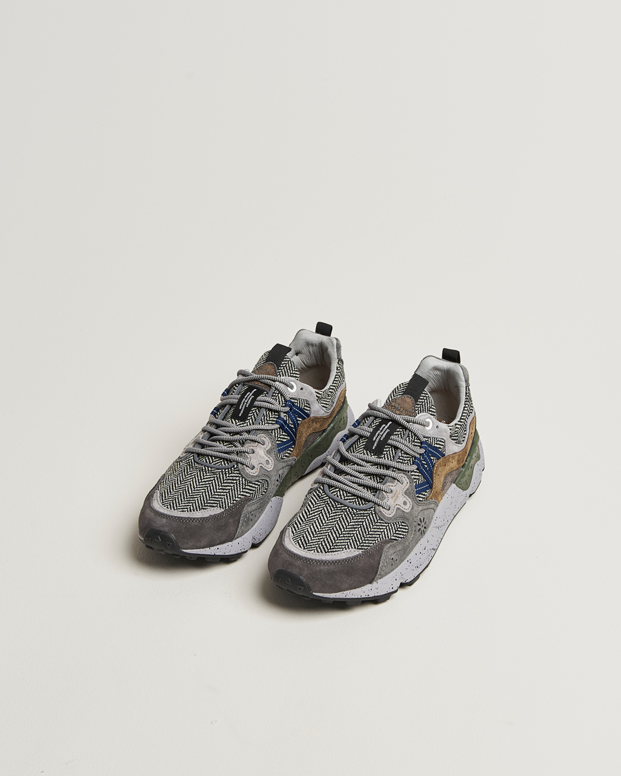 Homme | Baskets | Flower Mountain | Yamano 3 Suede/Tweed Wool Sneaker Grey