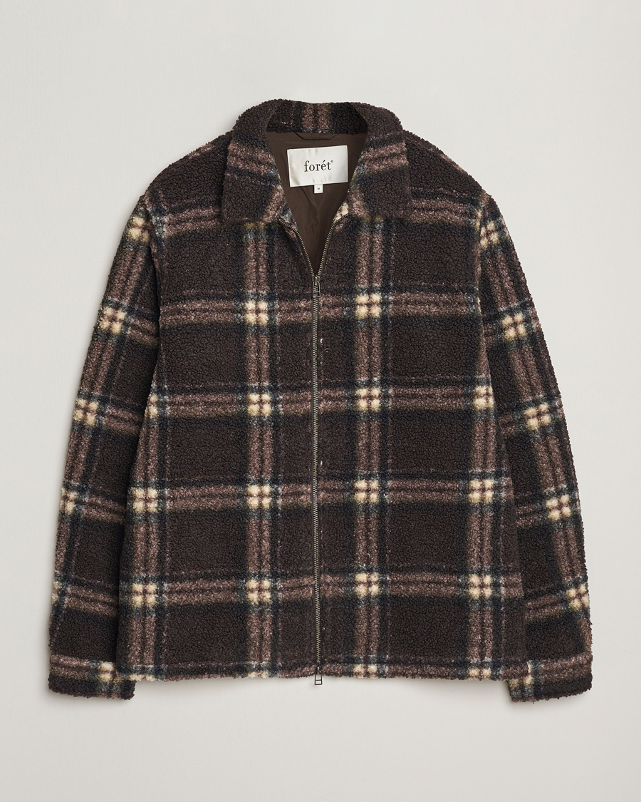 Homme | Pulls Et Tricots | Forét | Cabin Check Zip Fleece Brown