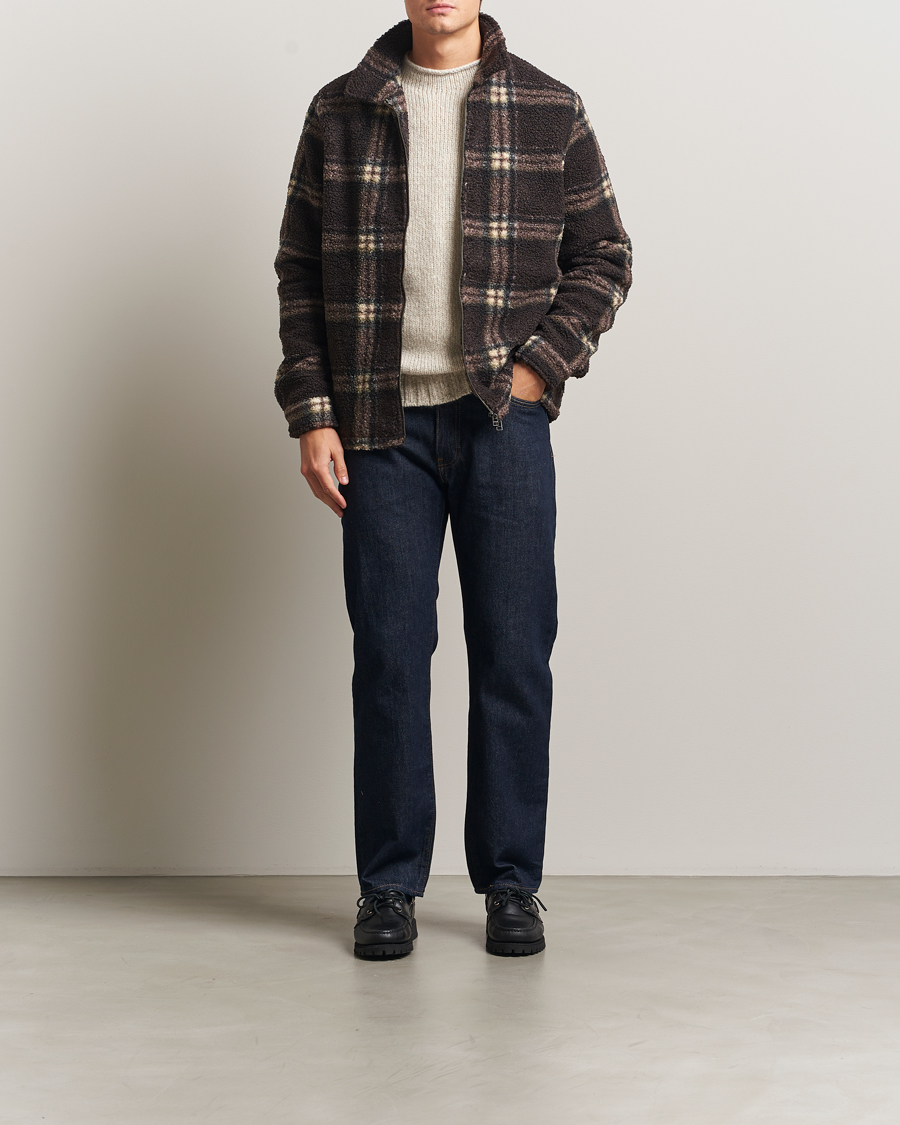 Homme | Pulls Et Tricots | Forét | Cabin Check Zip Fleece Brown