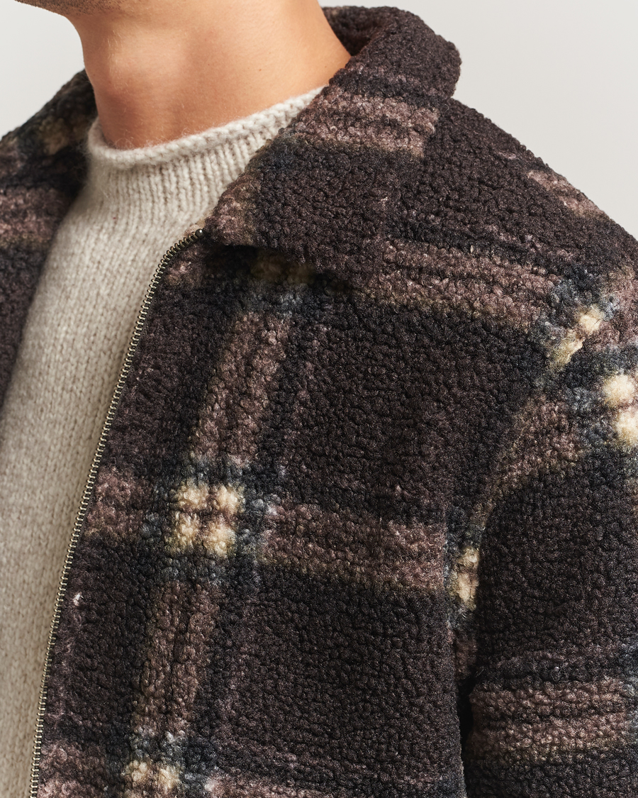 Homme | Pulls Et Tricots | Forét | Cabin Check Zip Fleece Brown