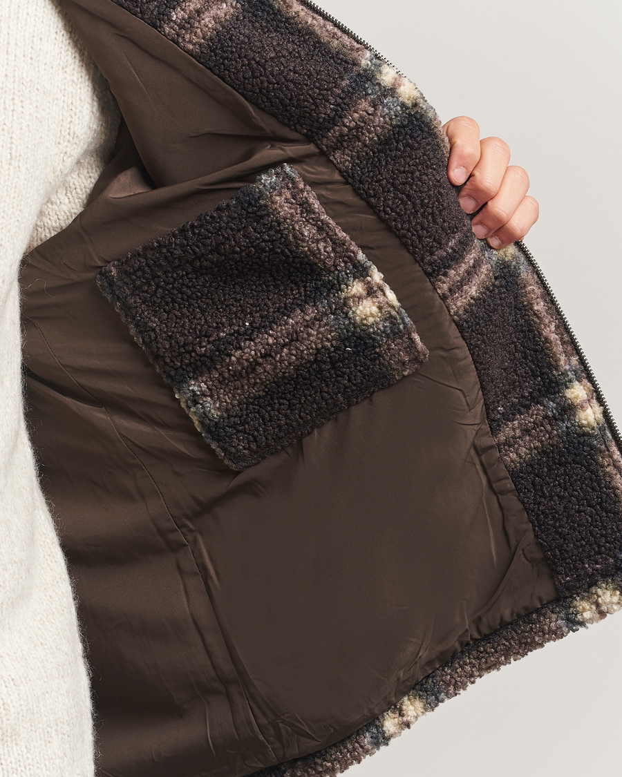 Homme | Pulls Et Tricots | Forét | Cabin Check Zip Fleece Brown