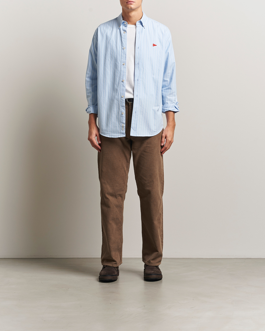 Homme | Chemises | Forét | Flag Regular Fit Oxford Shirt Light Blue Stripe