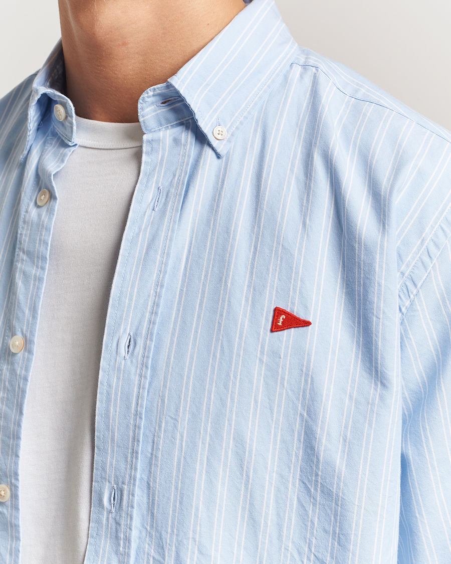 Homme | Chemises | Forét | Flag Regular Fit Oxford Shirt Light Blue Stripe