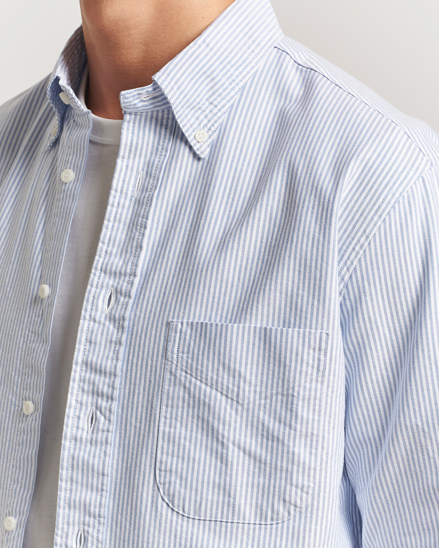 Homme | Chemises | Gitman Vintage | Oxford Button Down Shirt Light Blue Stripe