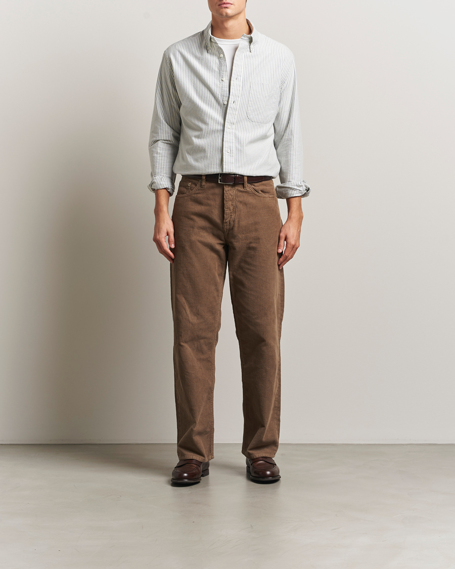 Homme | Chemises | Gitman Vintage | Brushed Oxford Button Down Shirt Blue Stripe