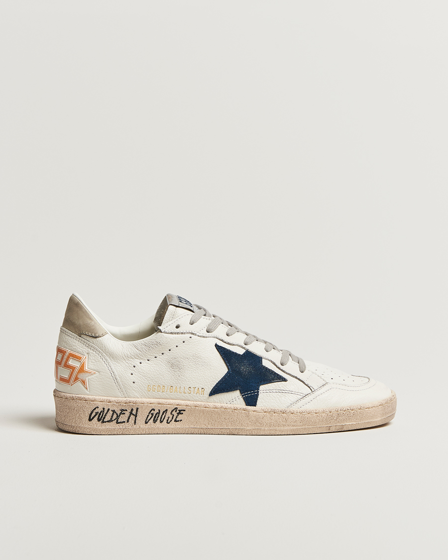 Homme | Golden Goose Ball Star Sneakers White/Navy | Golden Goose | Ball Star Sneakers White/Navy
