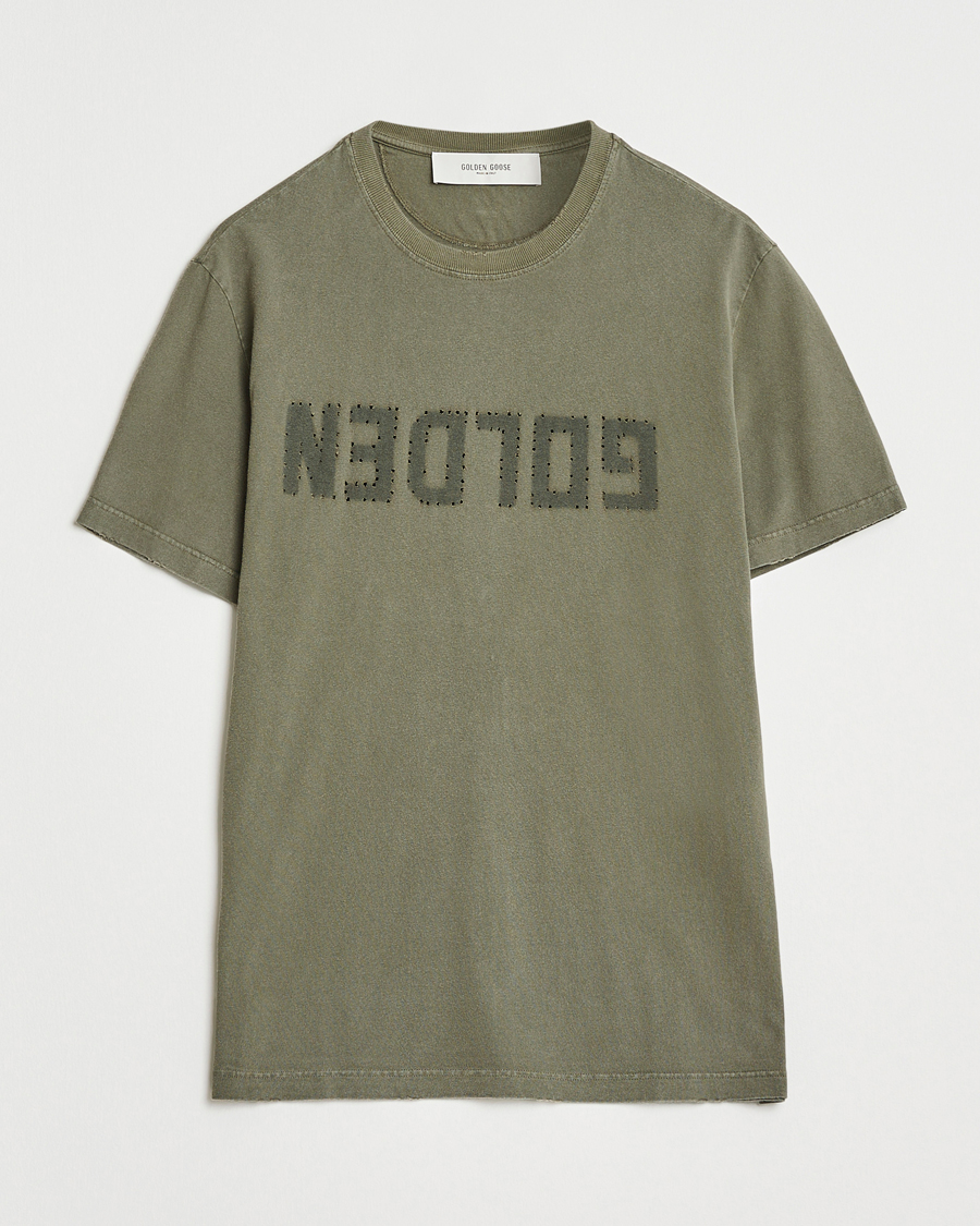 Homme | T-shirts | Golden Goose | Cotton Logo T-Shirt Dusty Olive