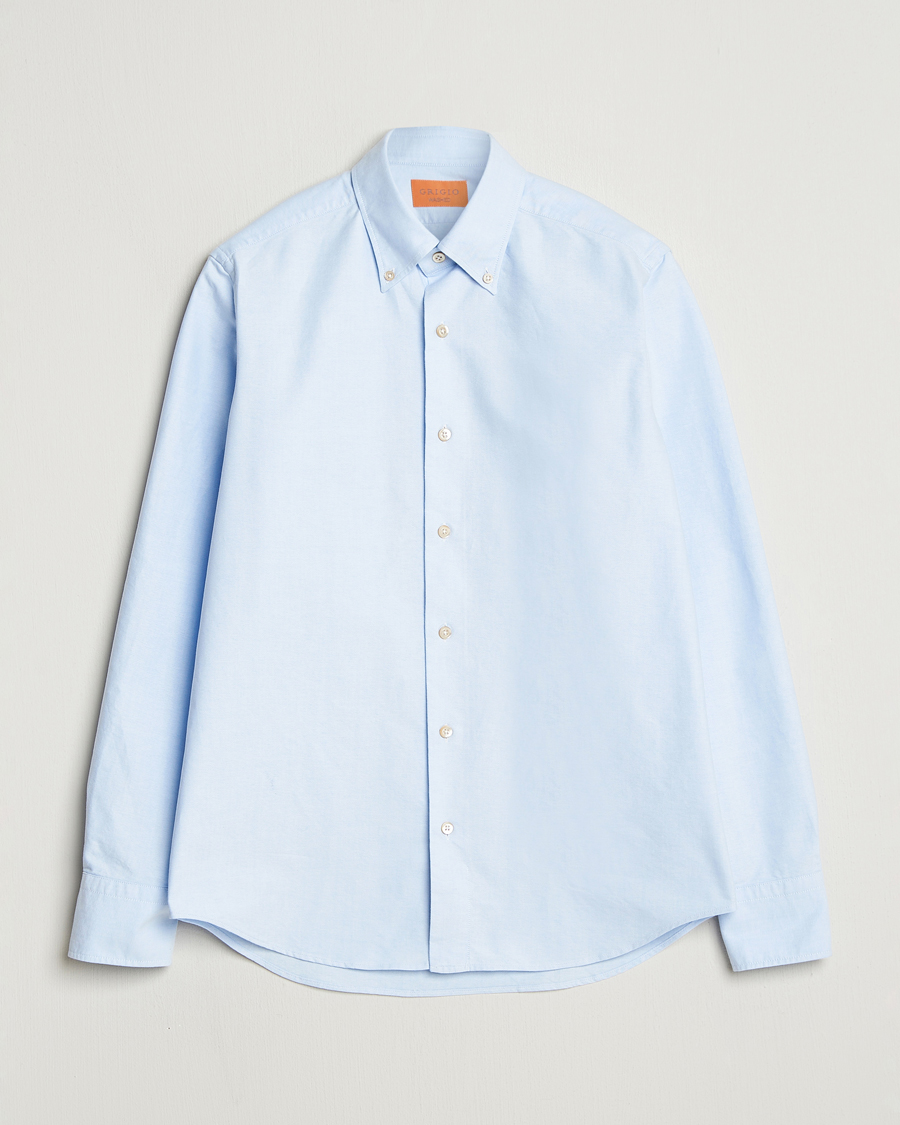 Homme | Chemises | Grigio | Oxford Button Down Shirt Light Blue