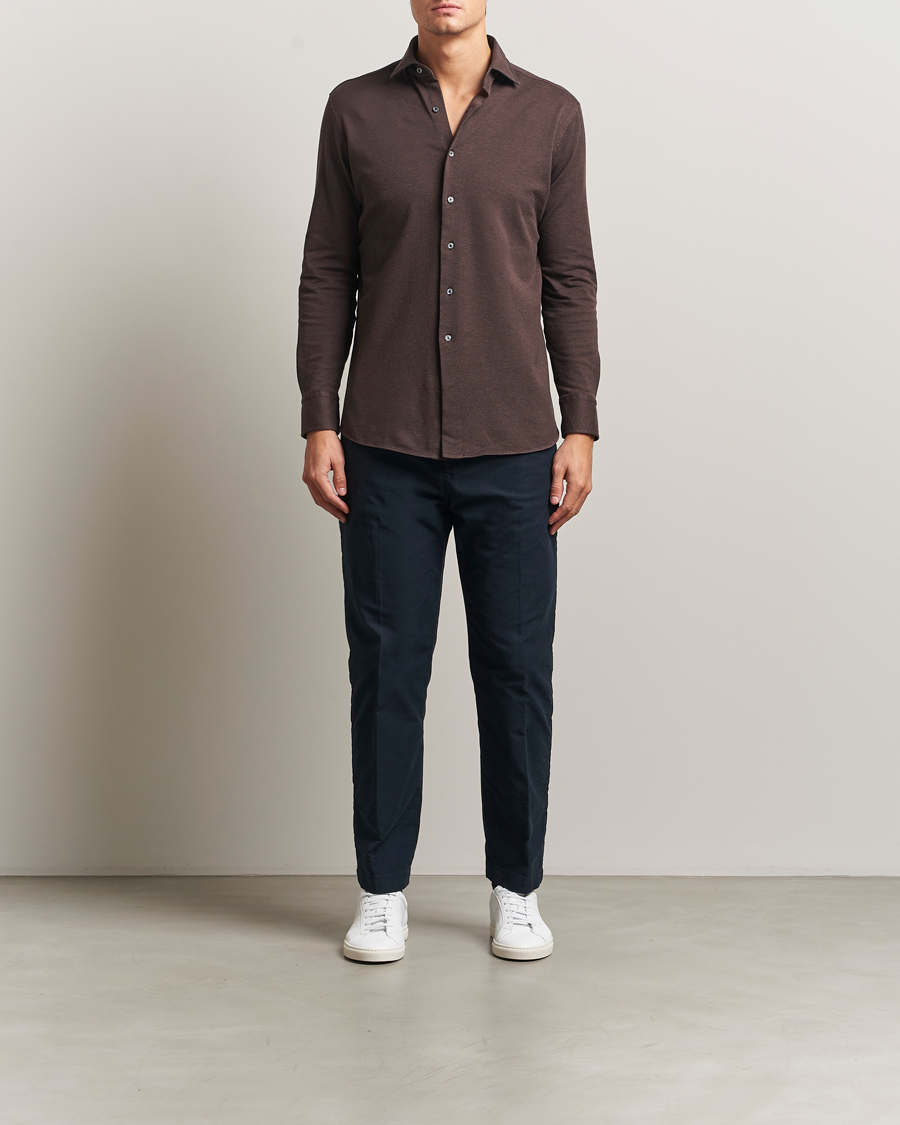 Homme | Chemises | Grigio | Cotton Jersey Shirt Dark Brown