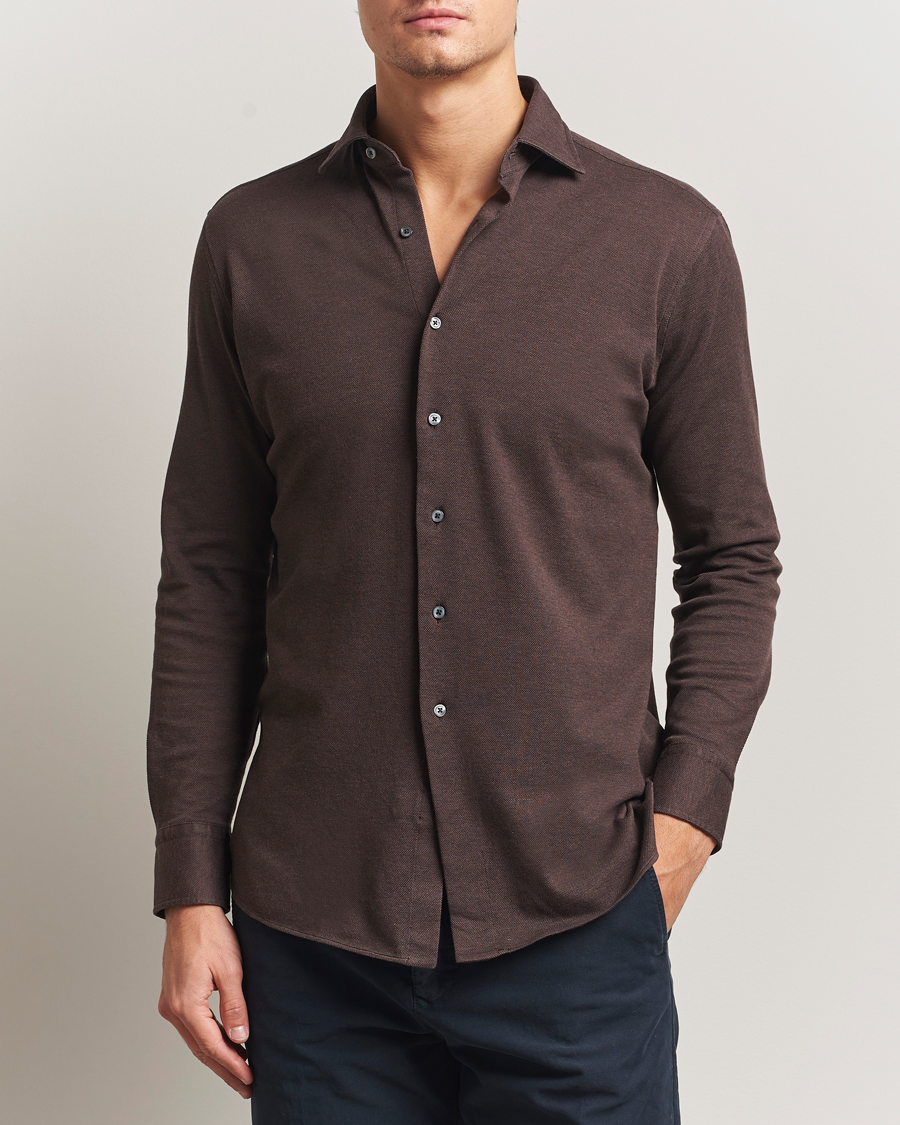 Homme | Chemises | Grigio | Cotton Jersey Shirt Dark Brown
