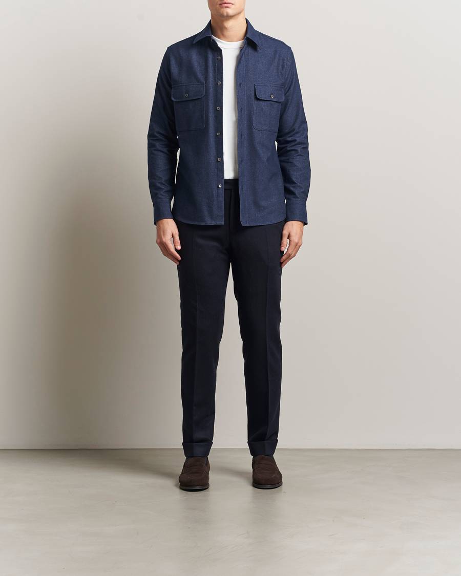 Homme | Chemises | Grigio | Heavy Twill Overshirt Navy