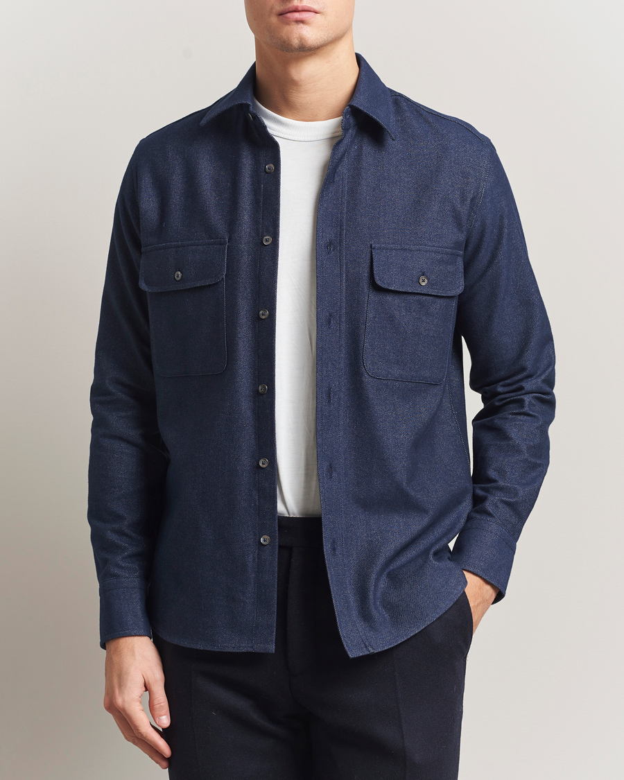 Homme | Chemises | Grigio | Heavy Twill Overshirt Navy