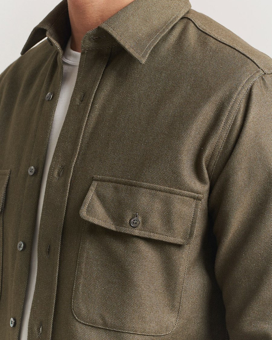 Homme | Chemises | Grigio | Heavy Twill Overshirt Military