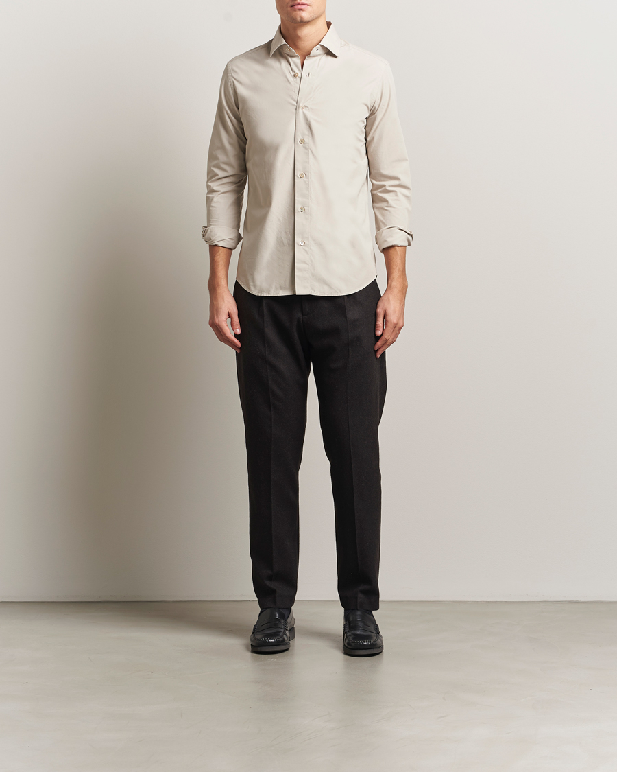 Homme | Chemises | Grigio | Cotton Twill Shirt Beige