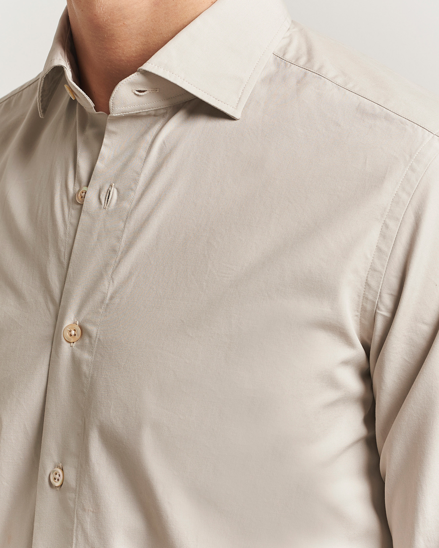 Homme | Chemises | Grigio | Cotton Twill Shirt Beige
