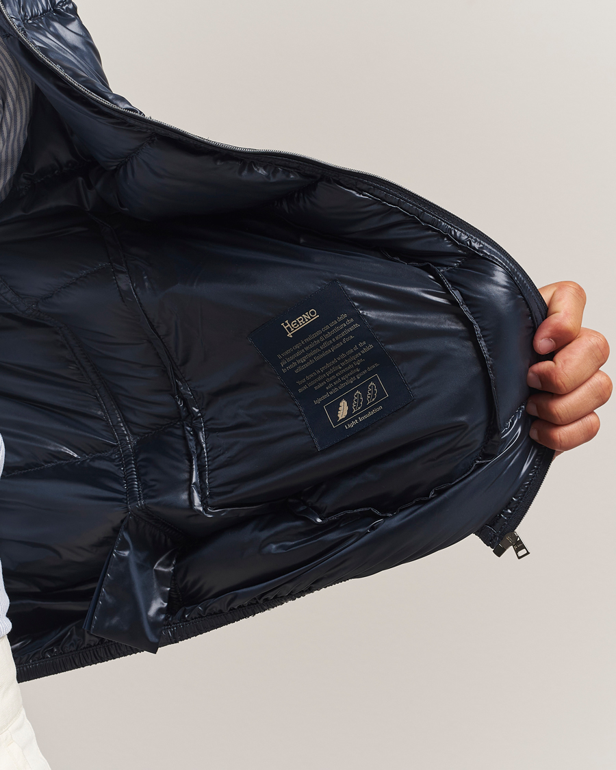 Homme | Manteaux Et Vestes | Herno | Piumino Nylon Bomber Navy
