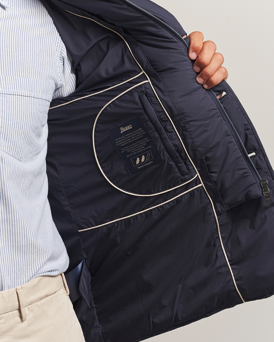 Homme | Manteaux Et Vestes | Herno | Nylon Down Blazer Navy