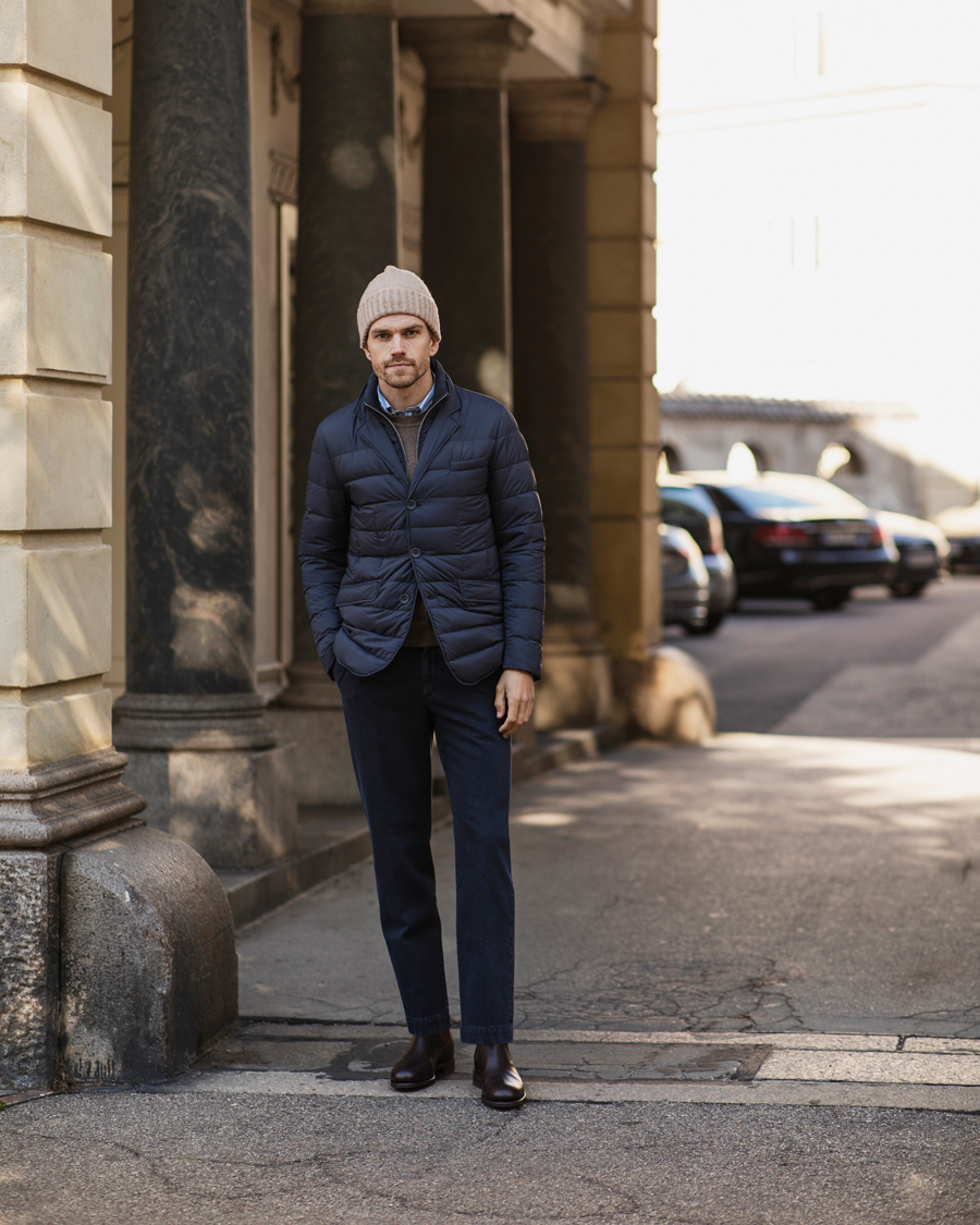 Homme | Manteaux Et Vestes | Herno | Nylon Down Blazer Navy