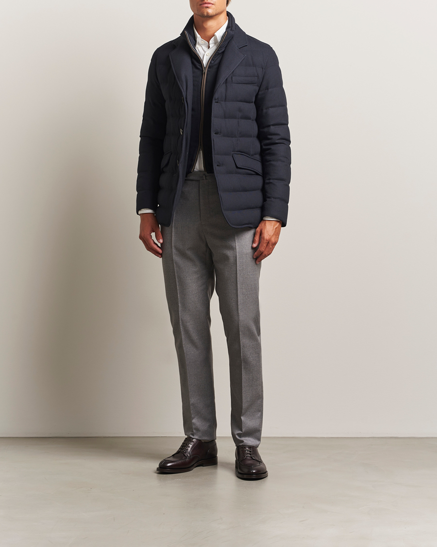 Homme | Manteaux Et Vestes | Herno | Flannel Down Blazer Navy