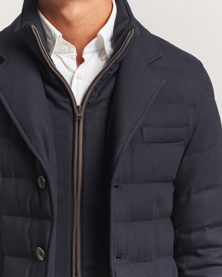 Homme | Manteaux Et Vestes | Herno | Flannel Down Blazer Navy