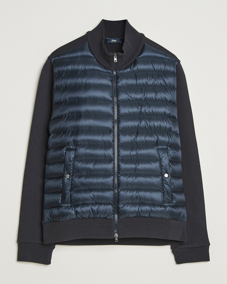 Homme | Pulls Et Tricots | Herno | Hybrid Full Zip Cardigan Navy