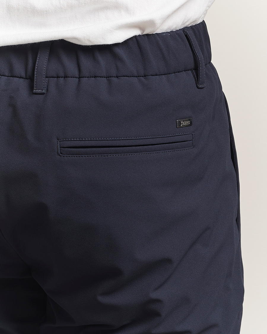 Homme | Pantalons | Herno | Pleated Technical Cotton Trousers Navy