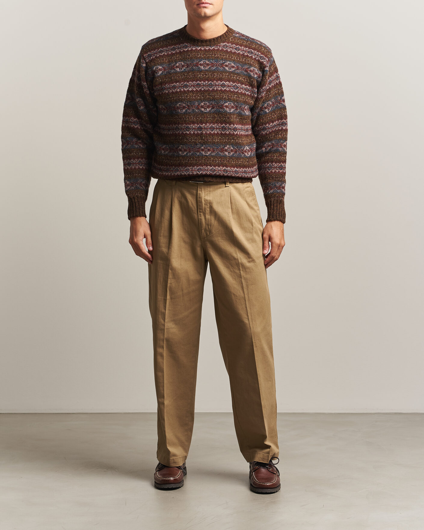 Homme | Pulls Et Tricots | Jamieson's of Shetland | Jamiesons Of Shetland All Over Fair Isle Pullover Crew Neck Moss Green