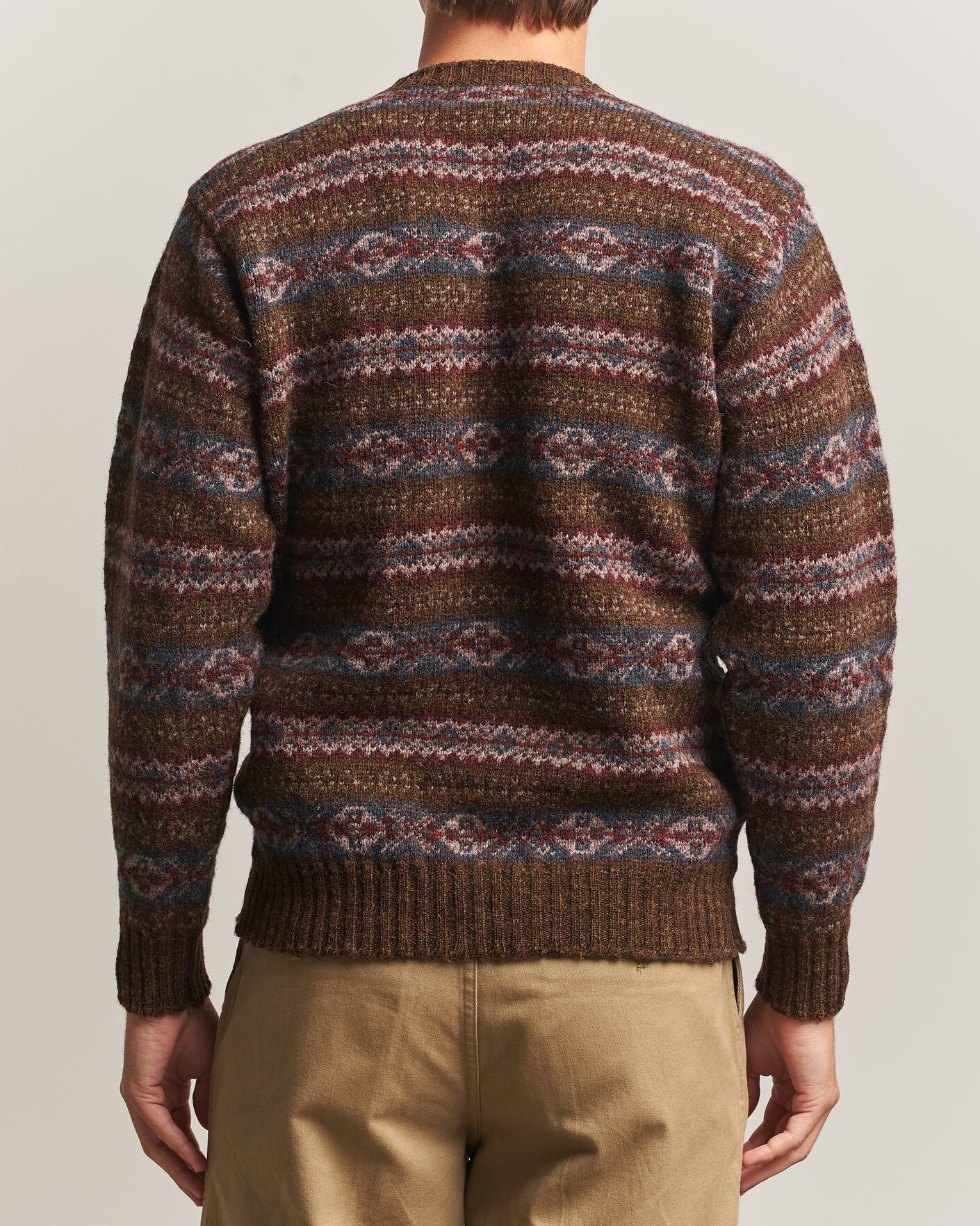 Homme | Pulls Et Tricots | Jamieson's of Shetland | Jamiesons Of Shetland All Over Fair Isle Pullover Crew Neck Moss Green
