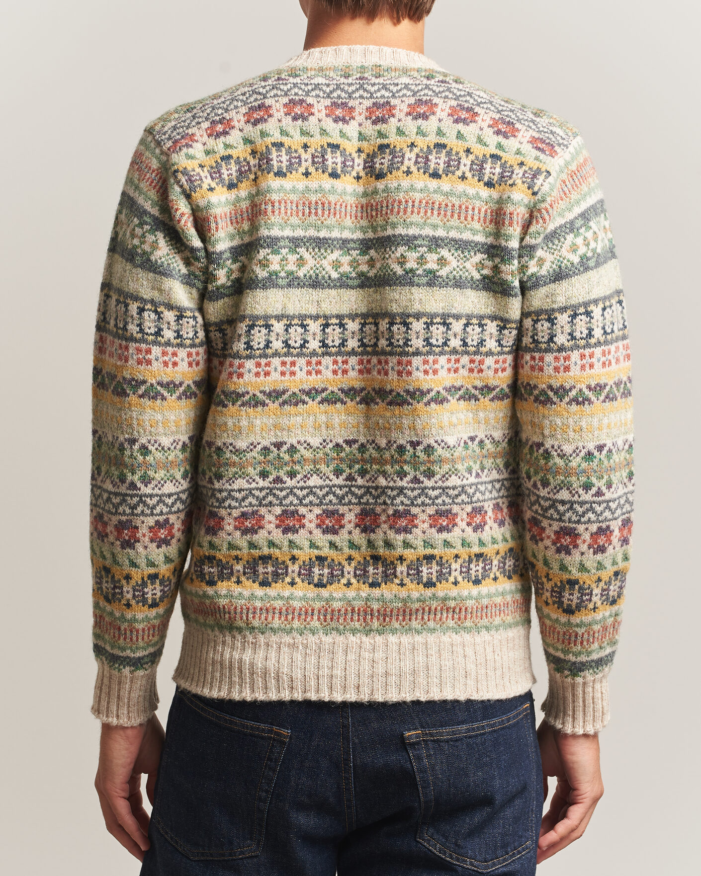 Homme | Pulls Et Tricots | Jamieson's of Shetland | Jamiesons Of Shetland All Over Fair Isle Pullover Crew Neck Beige