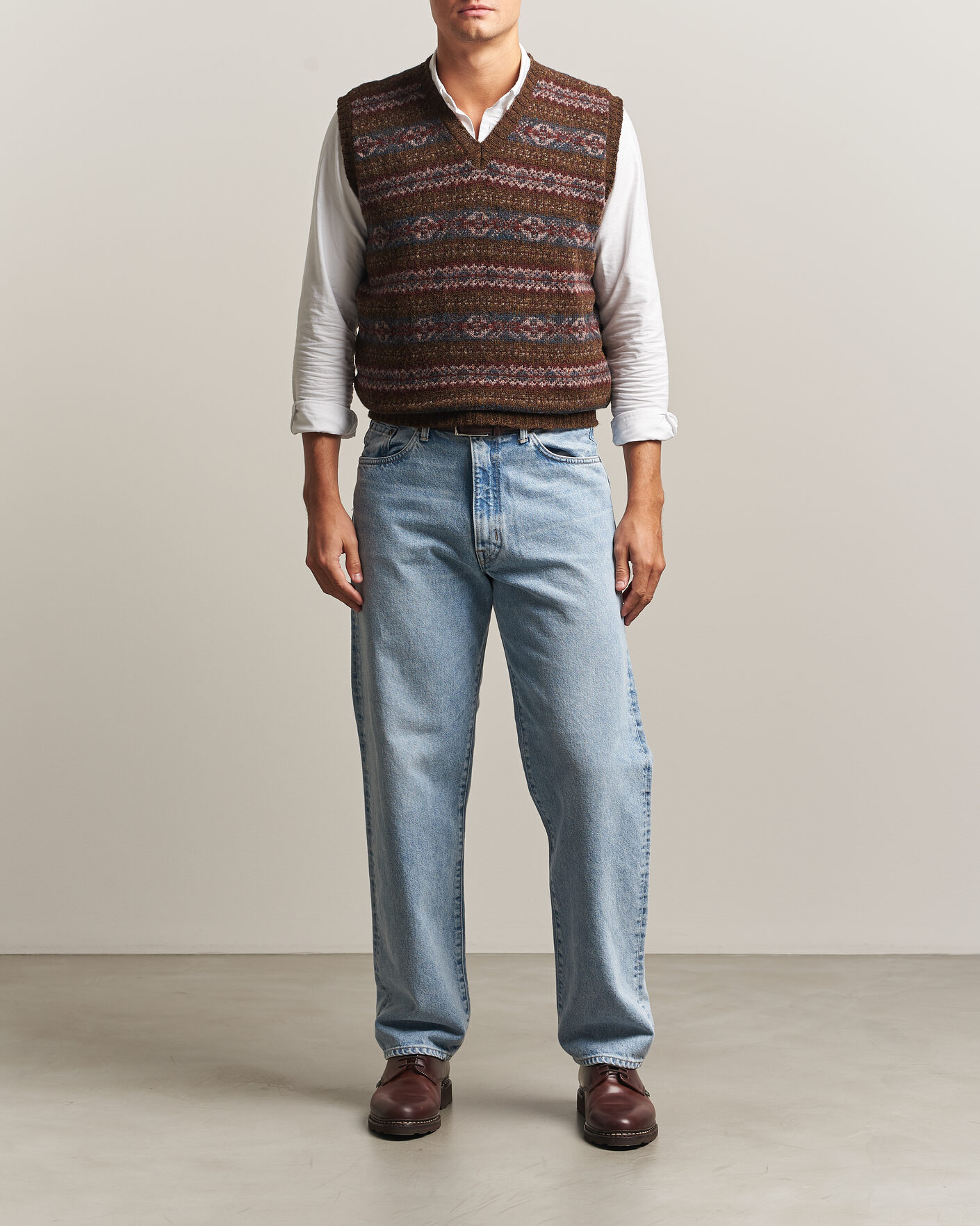 Homme | Pulls Et Tricots | Jamieson's of Shetland | Jamiesons Of Shetland All Over Fair Isle Slipover Moss Green