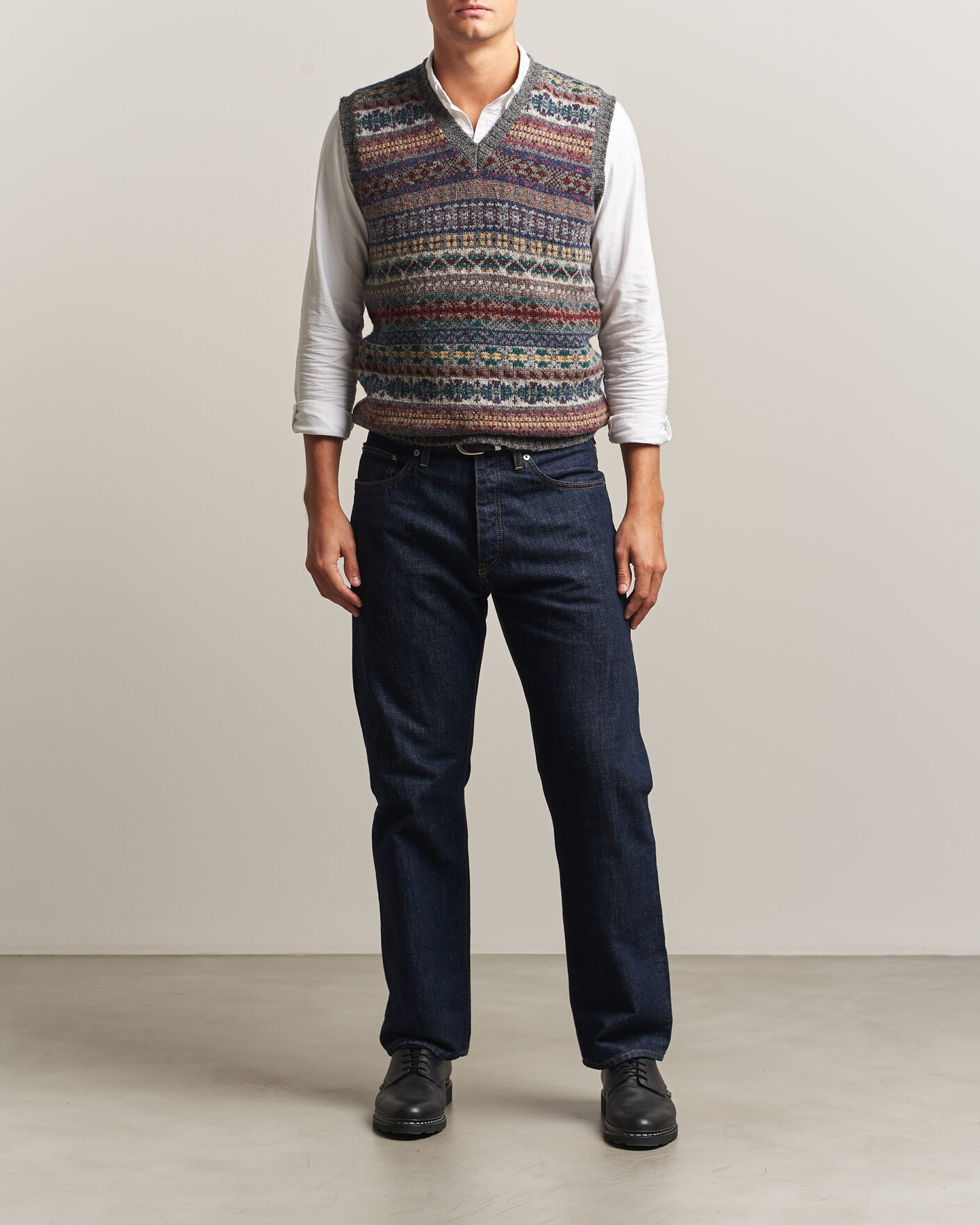 Homme | Pulls Et Tricots | Jamieson's of Shetland | Jamiesons Of Shetland All Over Fair Isle Slipover Multi