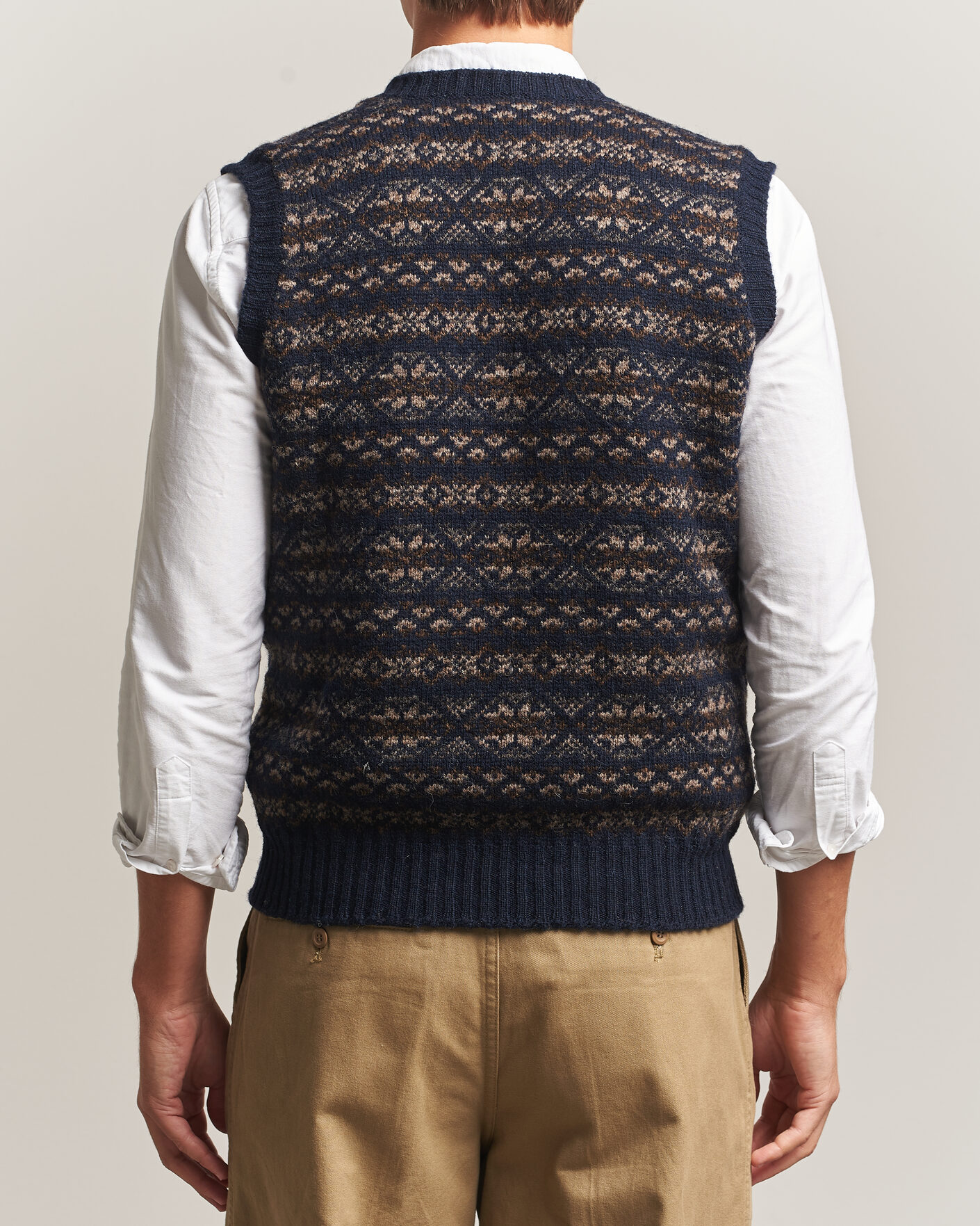 Homme | Pulls Et Tricots | Jamieson's of Shetland | Jamiesons Of Shetland All Over Fair Isle Slipover Navy