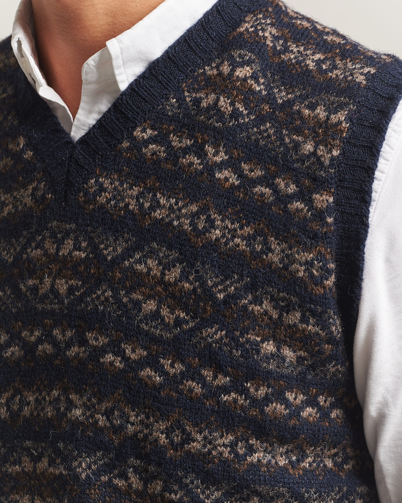 Homme | Pulls Et Tricots | Jamieson's of Shetland | Jamiesons Of Shetland All Over Fair Isle Slipover Navy