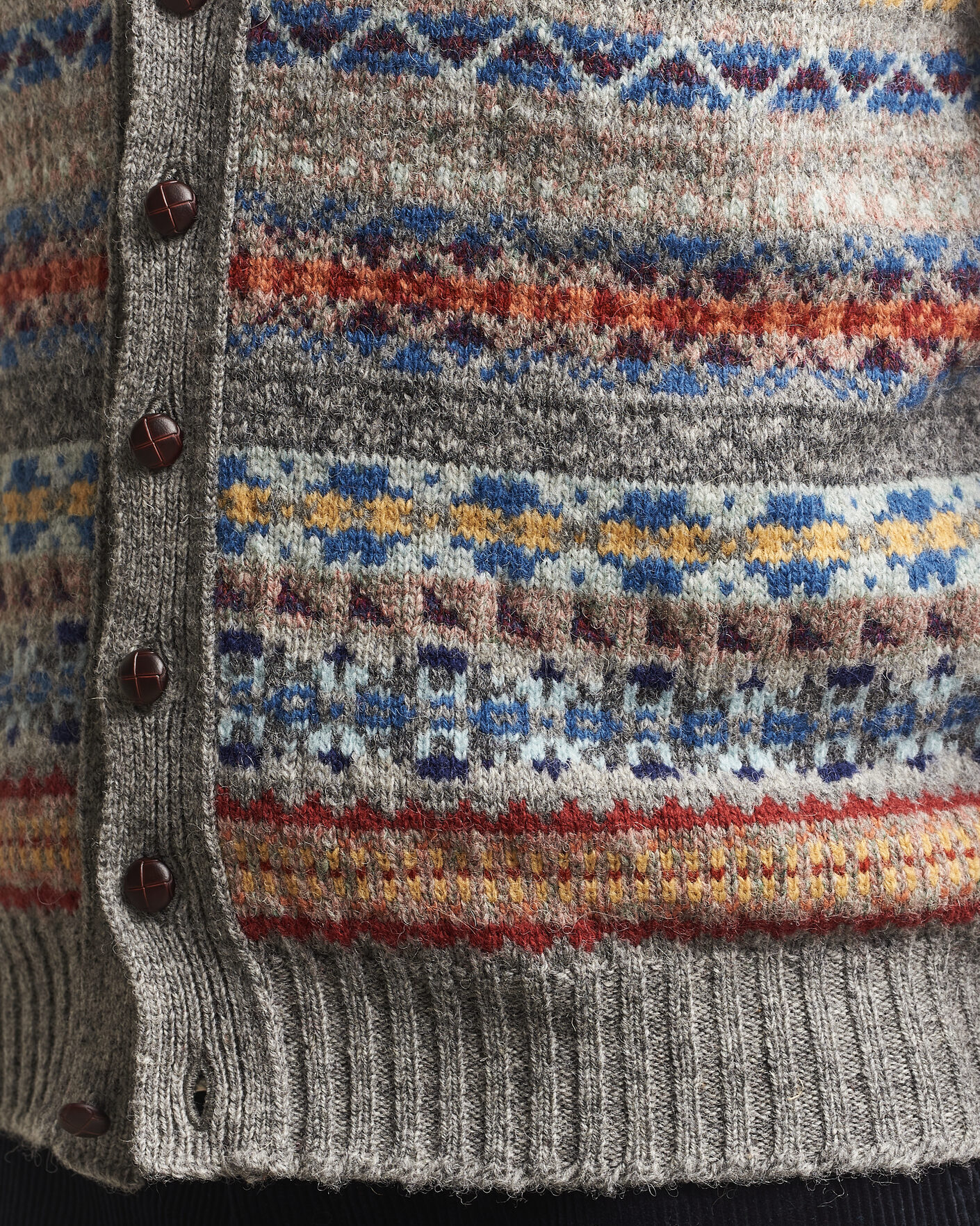 Homme | Pulls Et Tricots | Jamieson's of Shetland | Jamiesons Of Shetland All Over Fair Isle Waistcoat Grey